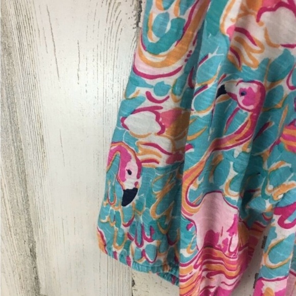 Lilly Pulitzer Alia Casa Marina Fringe Flamingos Swim Cover Up Dress - Picture 3 of 4